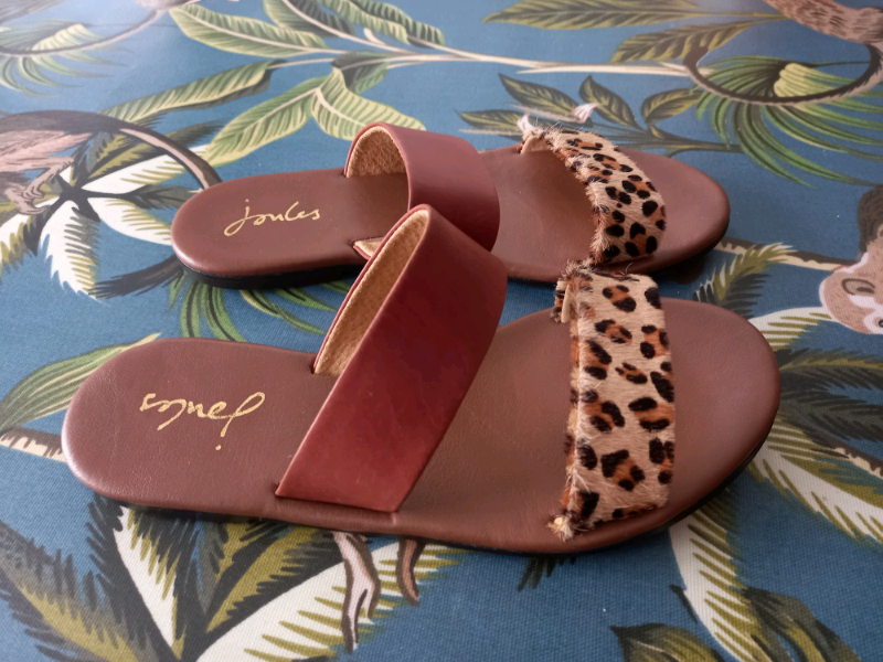 joules sandals leopard print